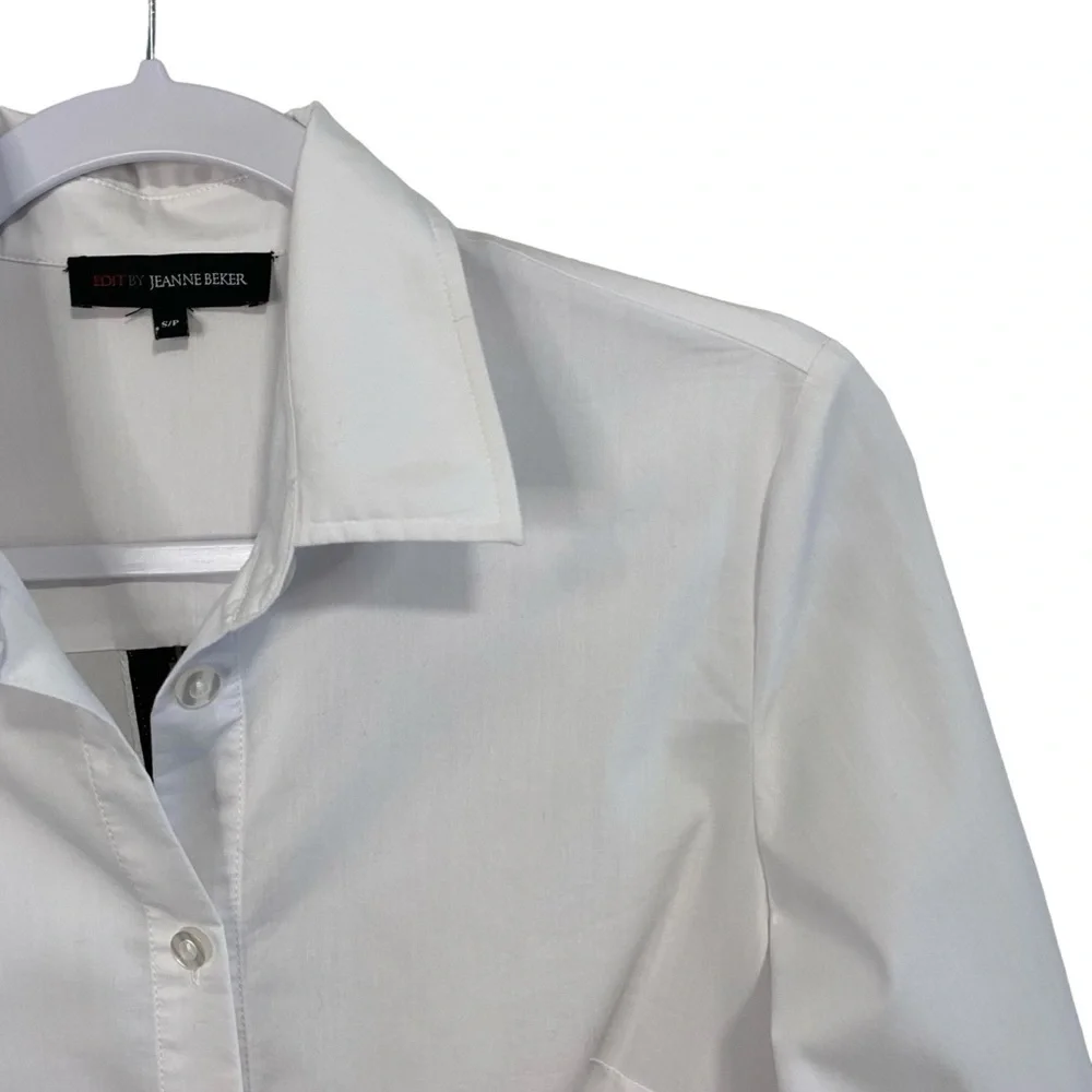 Edit by Jeanne Beker - White long Line Shirt/Black Zip Detail -S -China - Picture 10 of 15